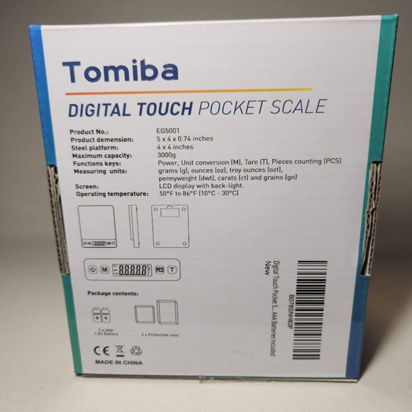 NEW Digital Touch Pocket Scale 0.01oz - Tomiba 3000g Small Portable Electronic P - Picture 5 of 9
